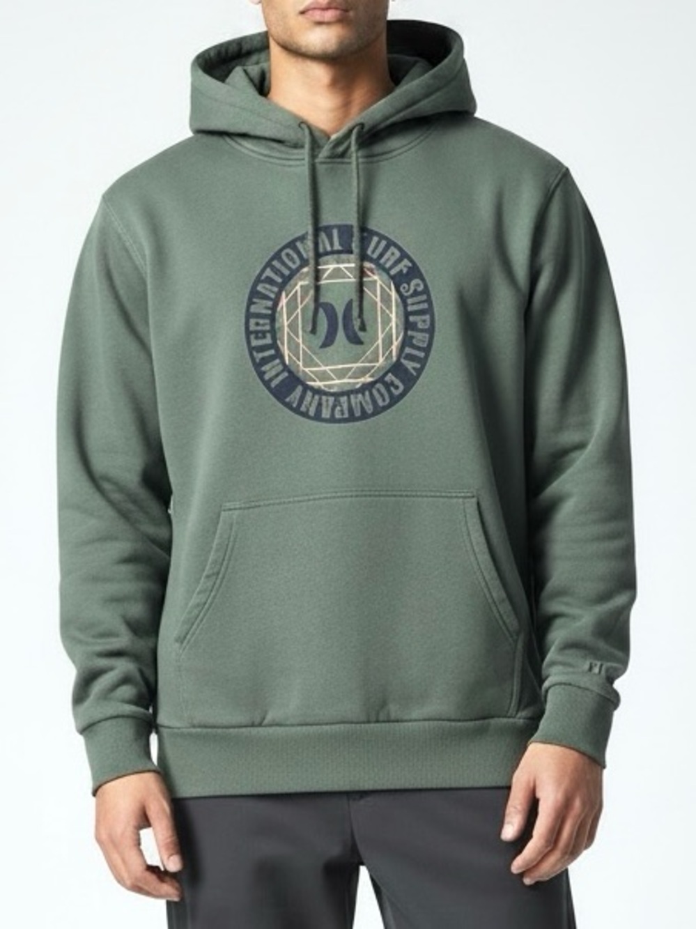 HURLEY Green Graphic Hoodie Size Medium